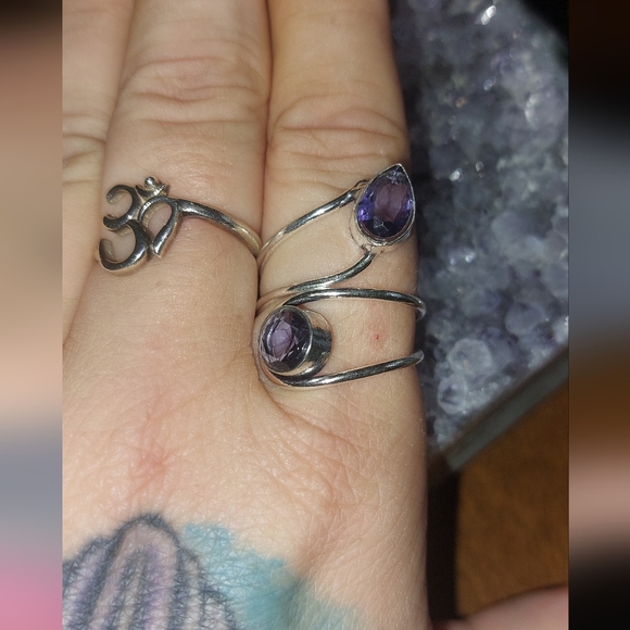 Adjustable Faceted Amethyst Ring - Picture 3 of 7